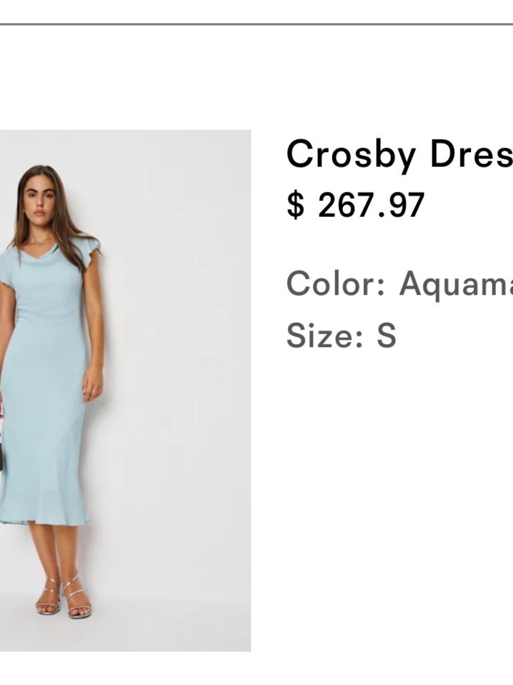crosby. Aquamarine Scoop-Neck Midi Dress